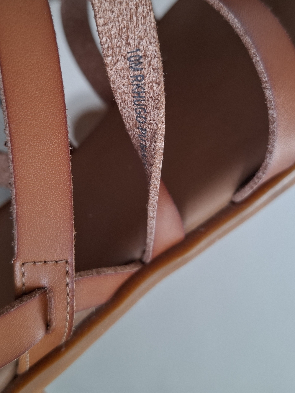 Nordstrom Tan Brown Strappy Basket-Weave Sandals SZ 10 - Picture 2 of 3